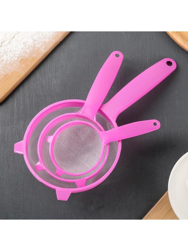 Набор сит, 3 шт, d=6,5/8/12 см, цвет МИКС