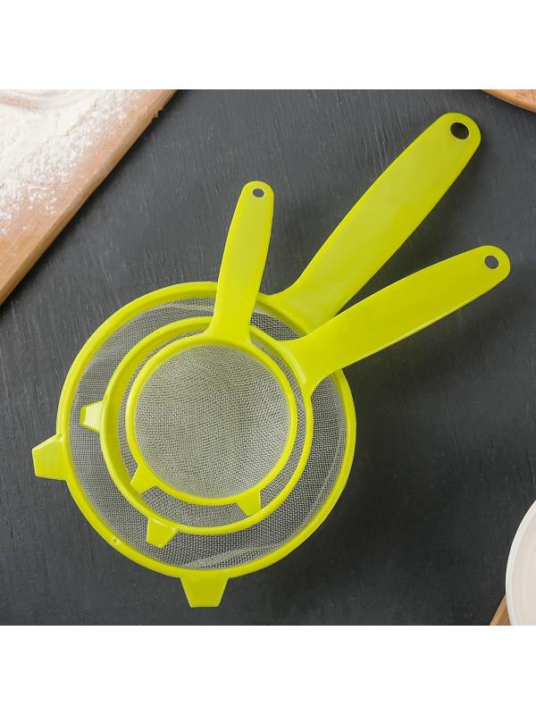 Набор сит, 3 шт, d=6,5/8/12 см, цвет МИКС