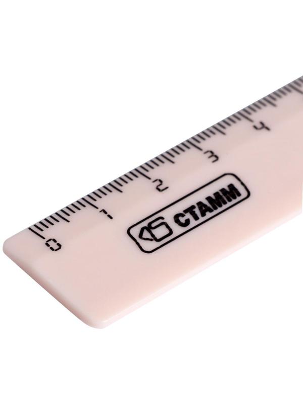 Линейка 16 см СТАММ, пластиковая, микс