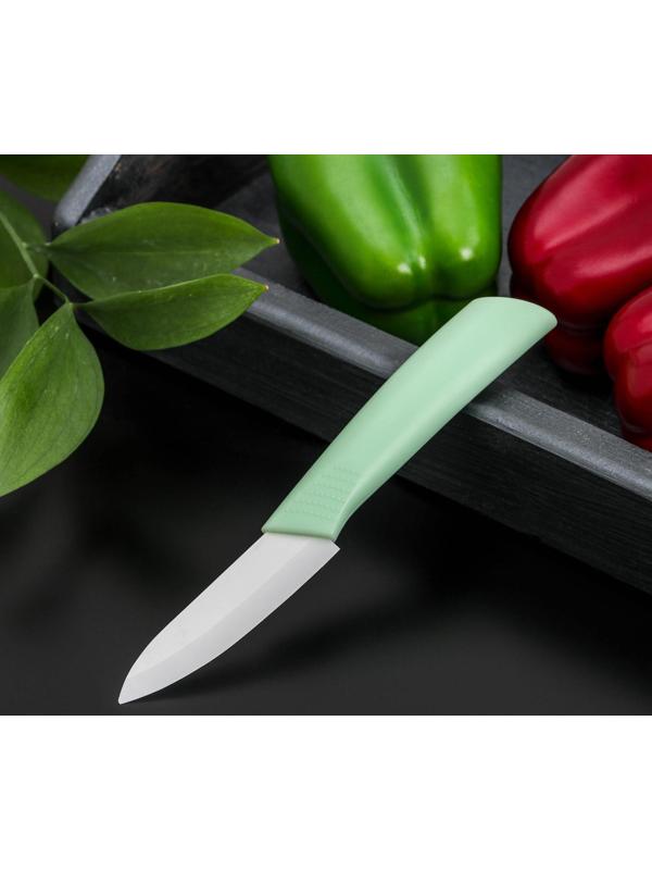 Нож кухонный керамический «Симпл», лезвие 8 см, ручка soft touch, цвет МИКС