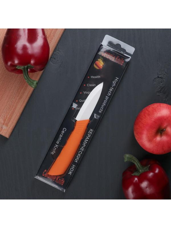 Нож кухонный керамический «Симпл», лезвие 8 см, ручка soft touch, цвет МИКС