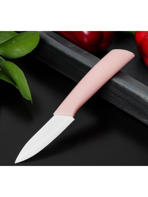 Нож кухонный керамический «Симпл», лезвие 8 см, ручка soft touch, цвет МИКС