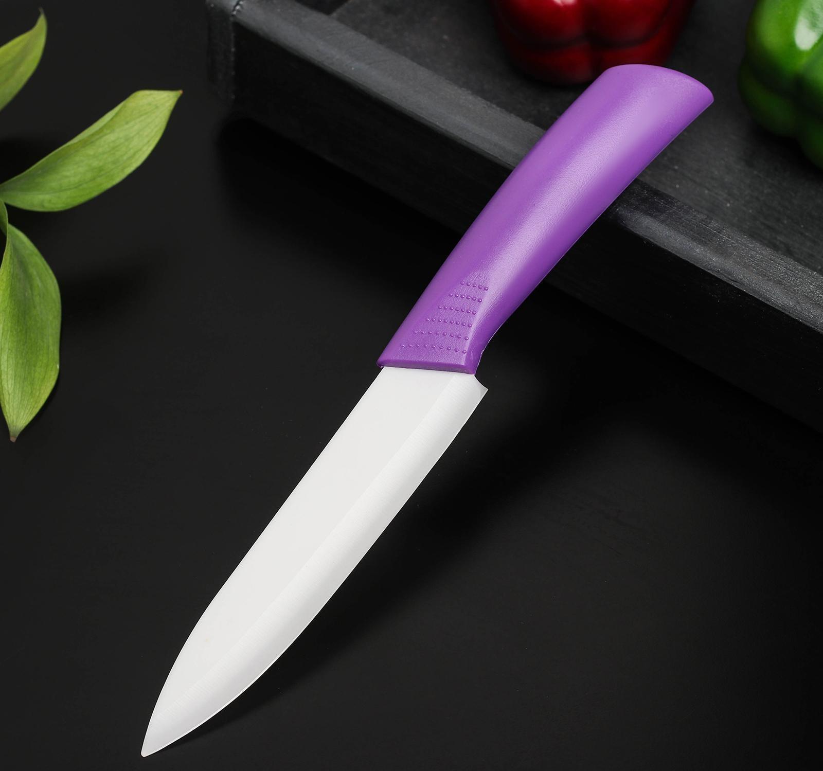 Нож кухонный керамический «Симпл», лезвие 12,5 см, ручка soft touch, цвет МИКС