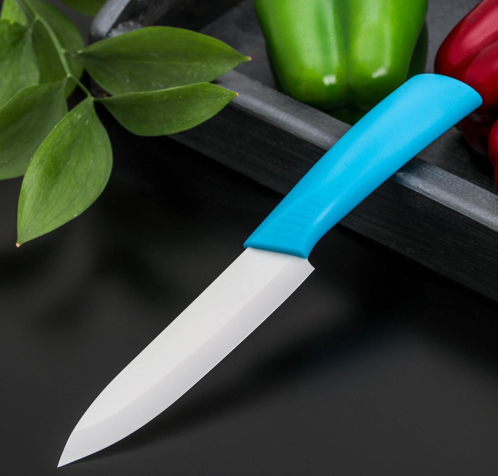 Нож кухонный керамический «Симпл», лезвие 12,5 см, ручка soft touch, цвет МИКС