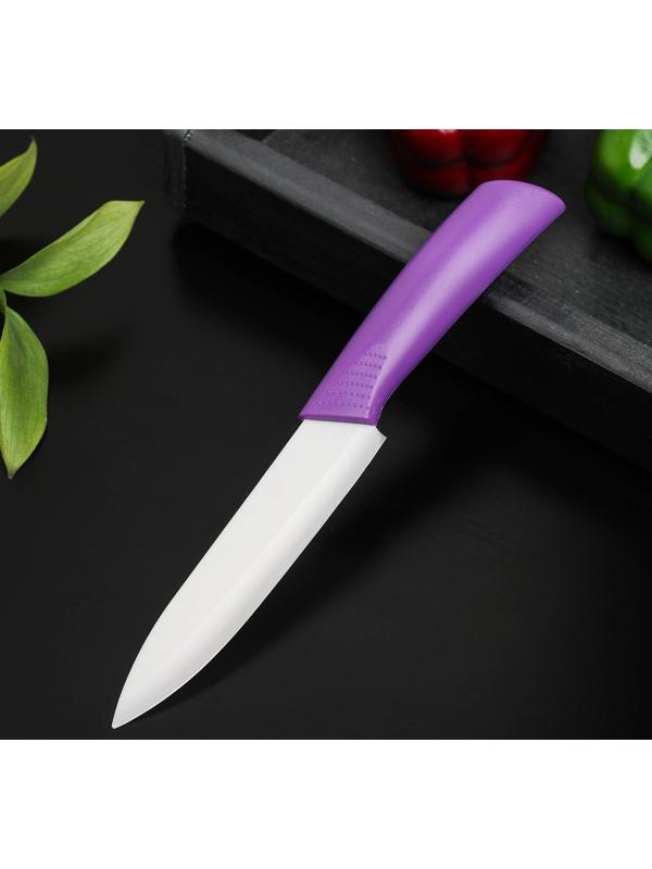 Нож кухонный керамический «Симпл», лезвие 12,5 см, ручка soft touch, цвет МИКС