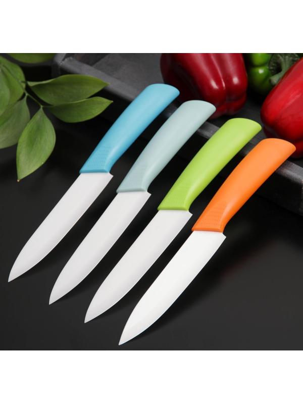 Нож кухонный керамический «Симпл», лезвие 12,5 см, ручка soft touch, цвет МИКС