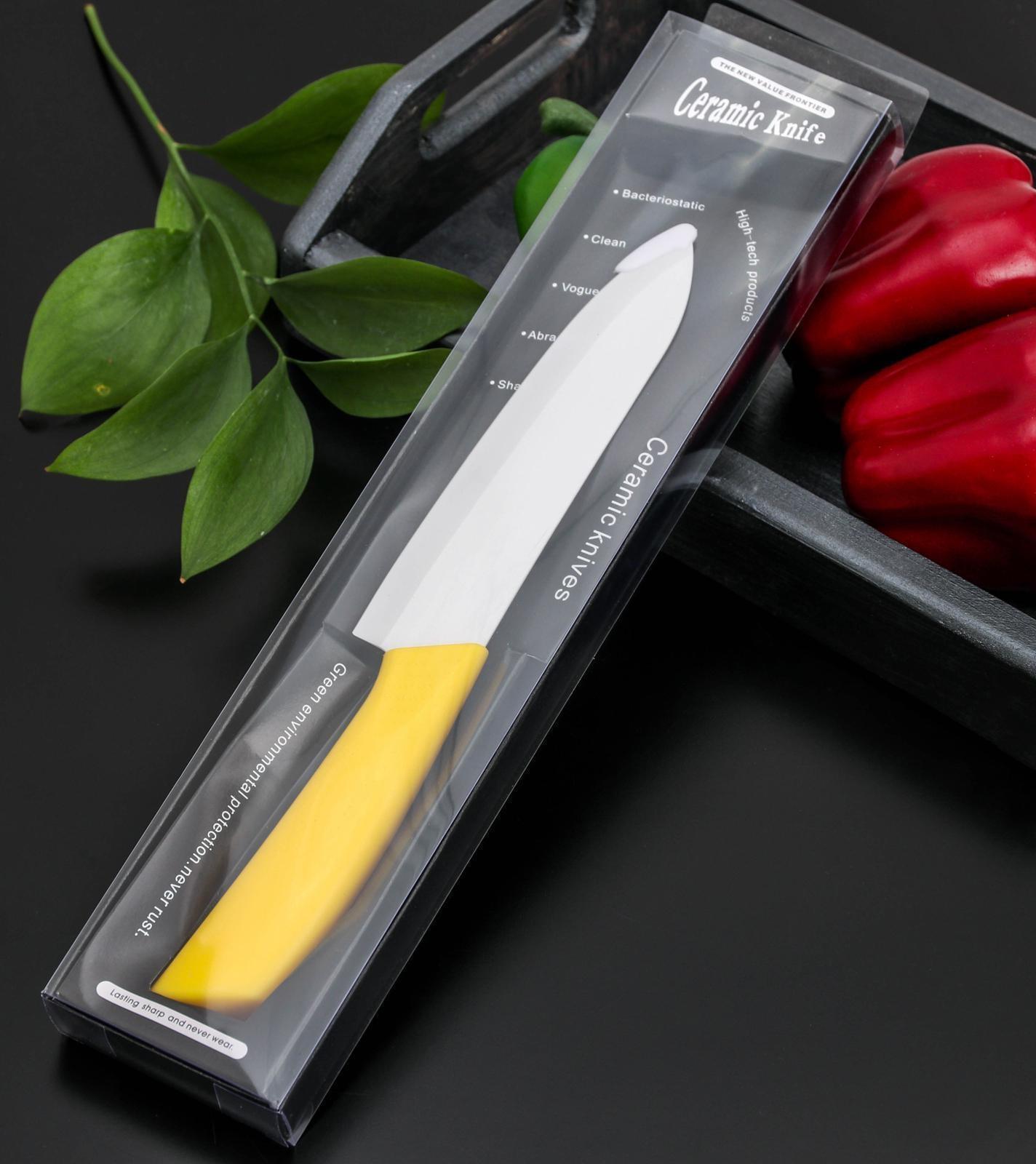 Нож кухонный керамический «Симпл», лезвие 15 см, ручка soft touch, цвет МИКС