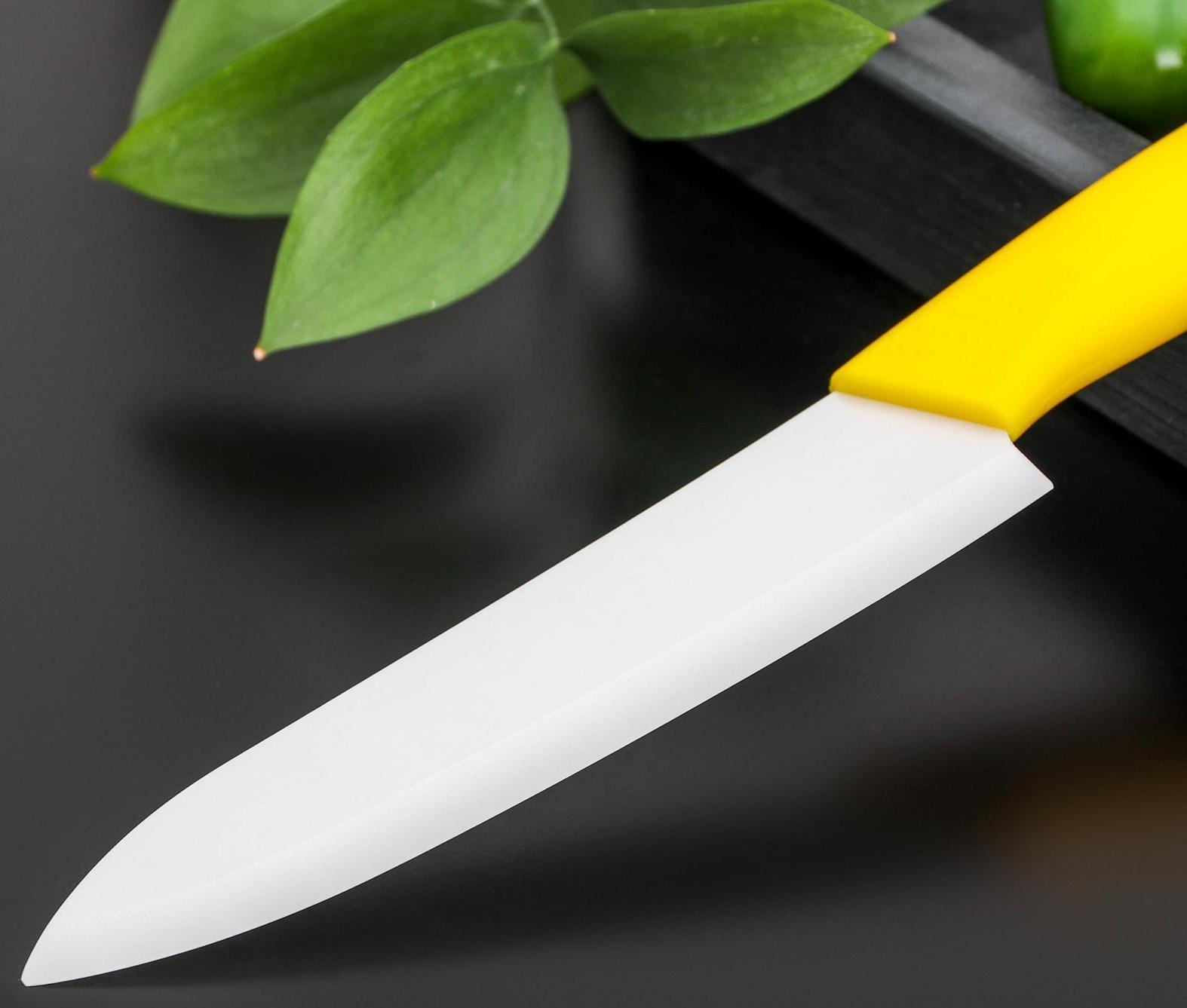 Нож кухонный керамический «Симпл», лезвие 15 см, ручка soft touch, цвет МИКС