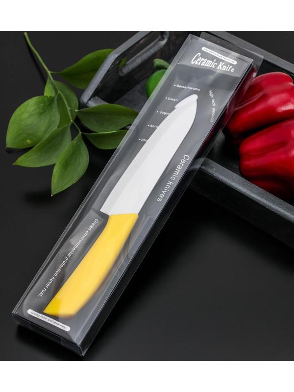 Нож кухонный керамический «Симпл», лезвие 15 см, ручка soft touch, цвет МИКС