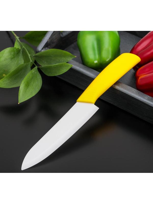 Нож кухонный керамический «Симпл», лезвие 15 см, ручка soft touch, цвет МИКС