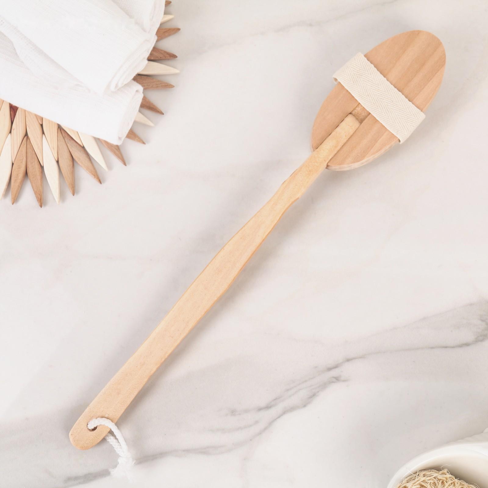 Щётка массажная для тела Доляна, с ручкой, натуральная щетина