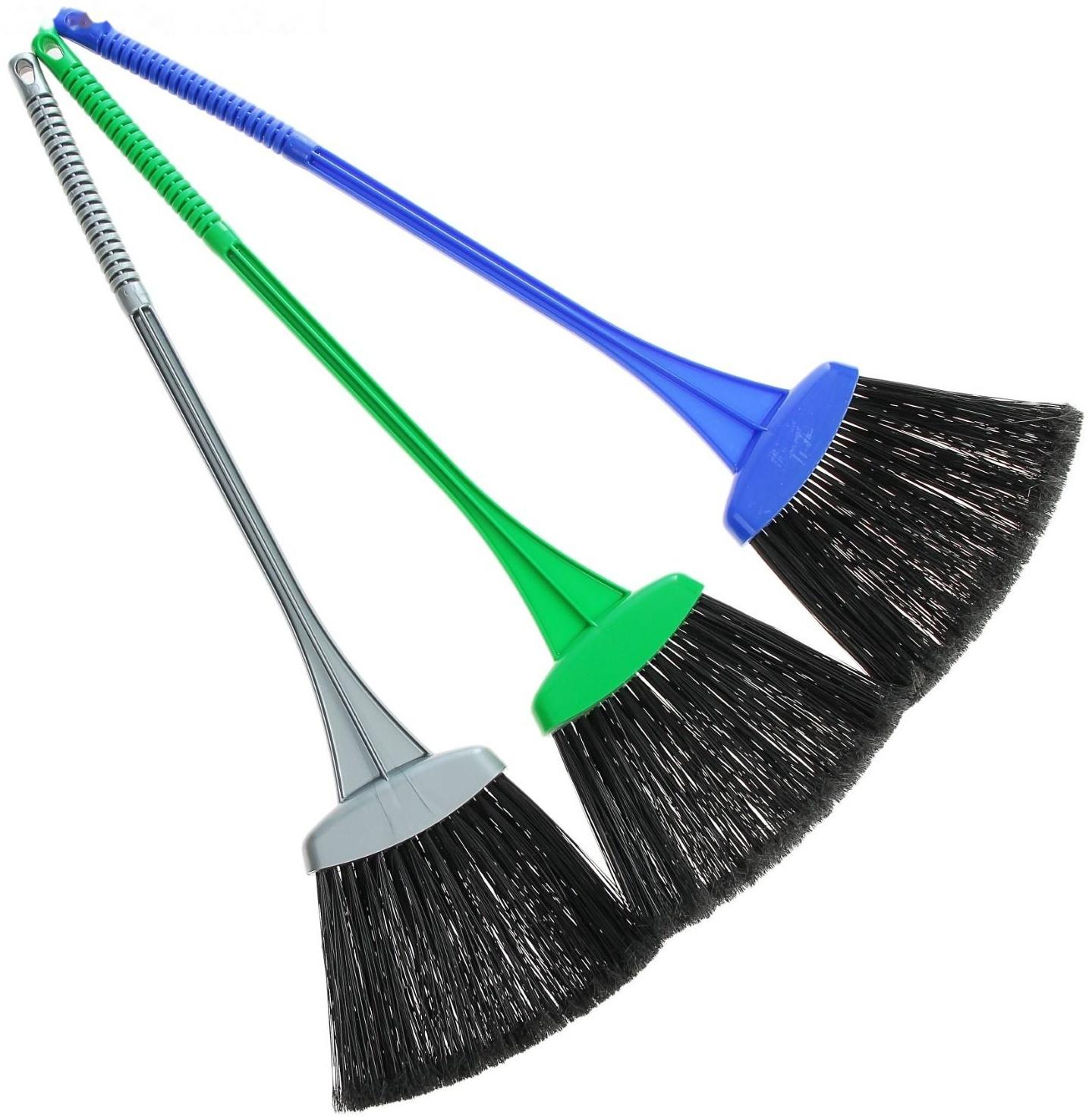 Метла с черенком жёсткая «Удобная», цвета МИКС