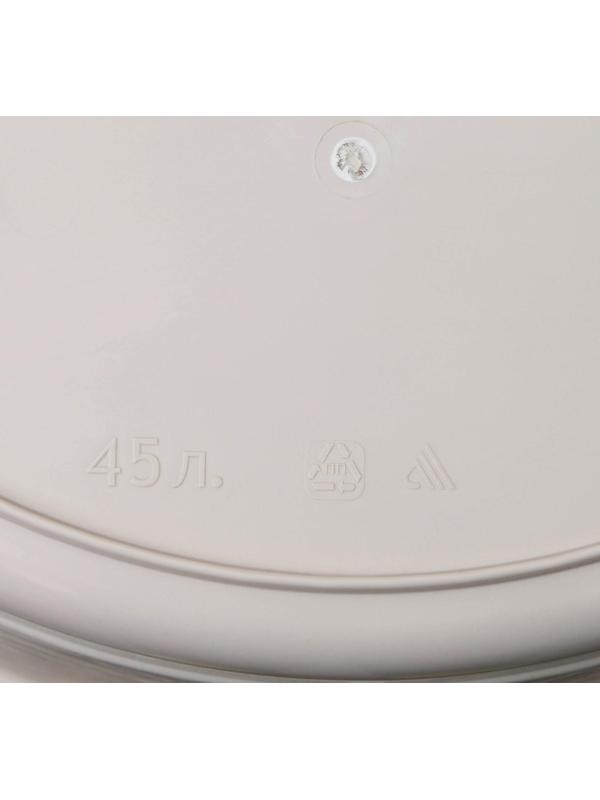 Корзина для белья угловая с крышкой, 45 л, 37×50×56 см, цвет слоновая кость