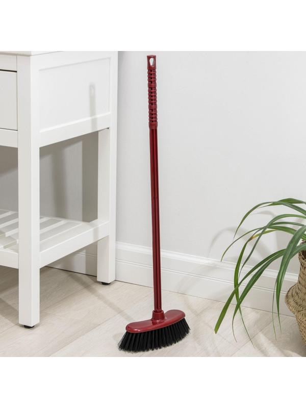 Щётка для пола «Комфорт» с черенком, жёсткая, цвет МИКС