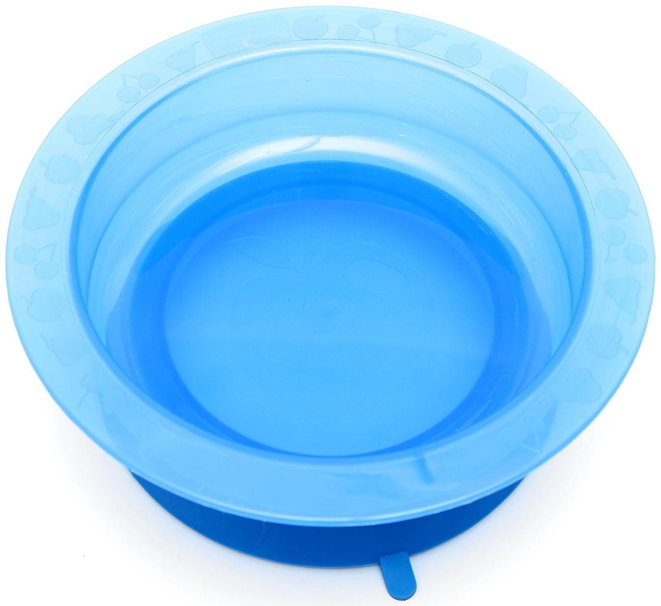 Миска детская на присоске, глубокая, 470 мл, от 5 мес., цвета МИКС, 400 мл, 17,5х17,5х4,3