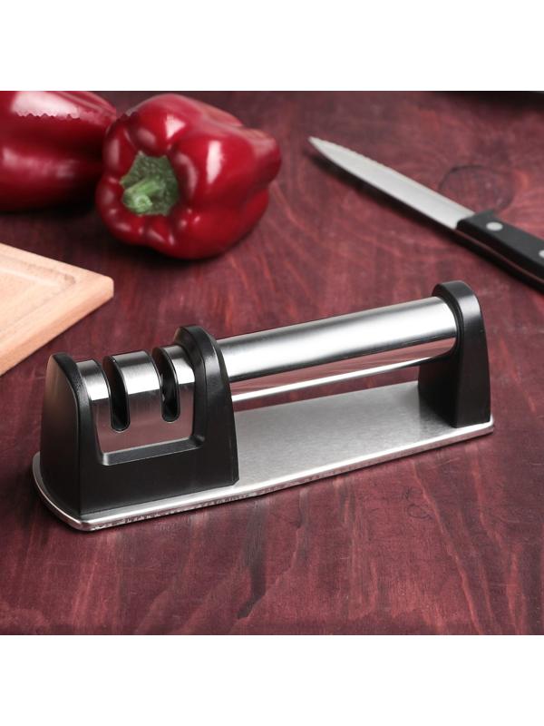 Заточка для ножей «Металлик», с 2 отделениями для стальных и керамических ножей