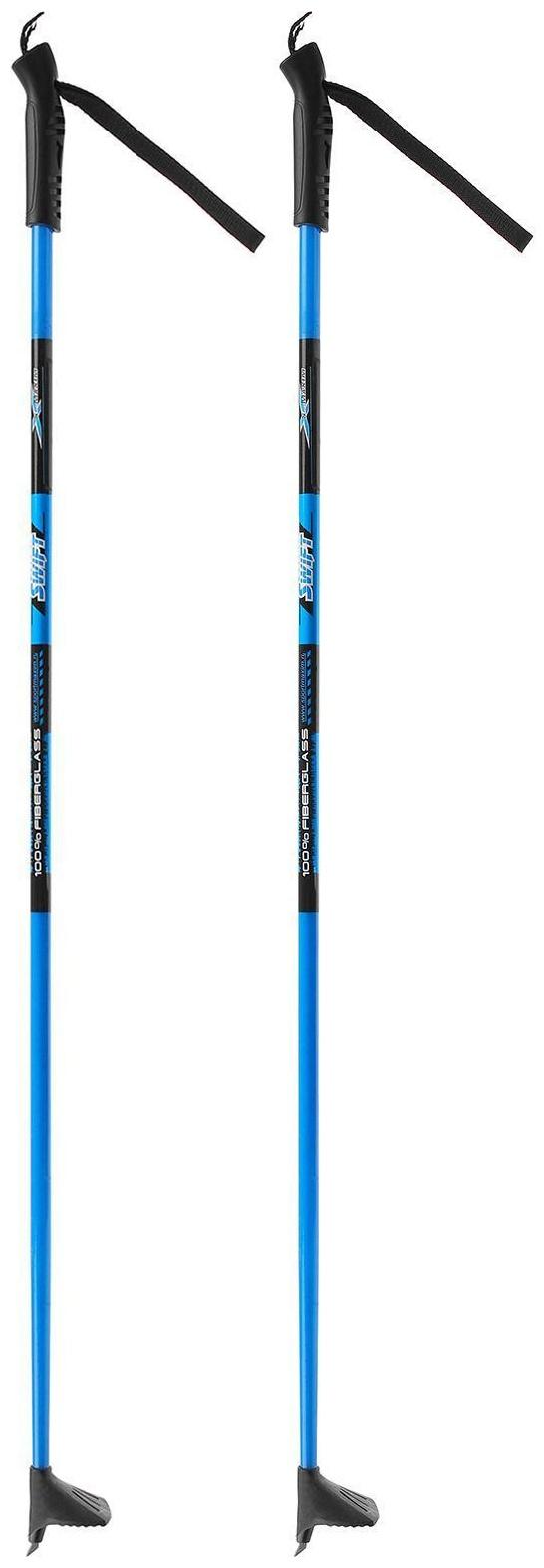 Палки лыжные стеклопластиковые, длина 115 см, цвета микс