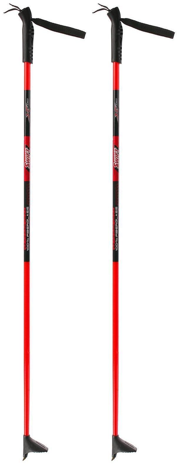 Палки лыжные стеклопластиковые, длина 115 см, цвета микс