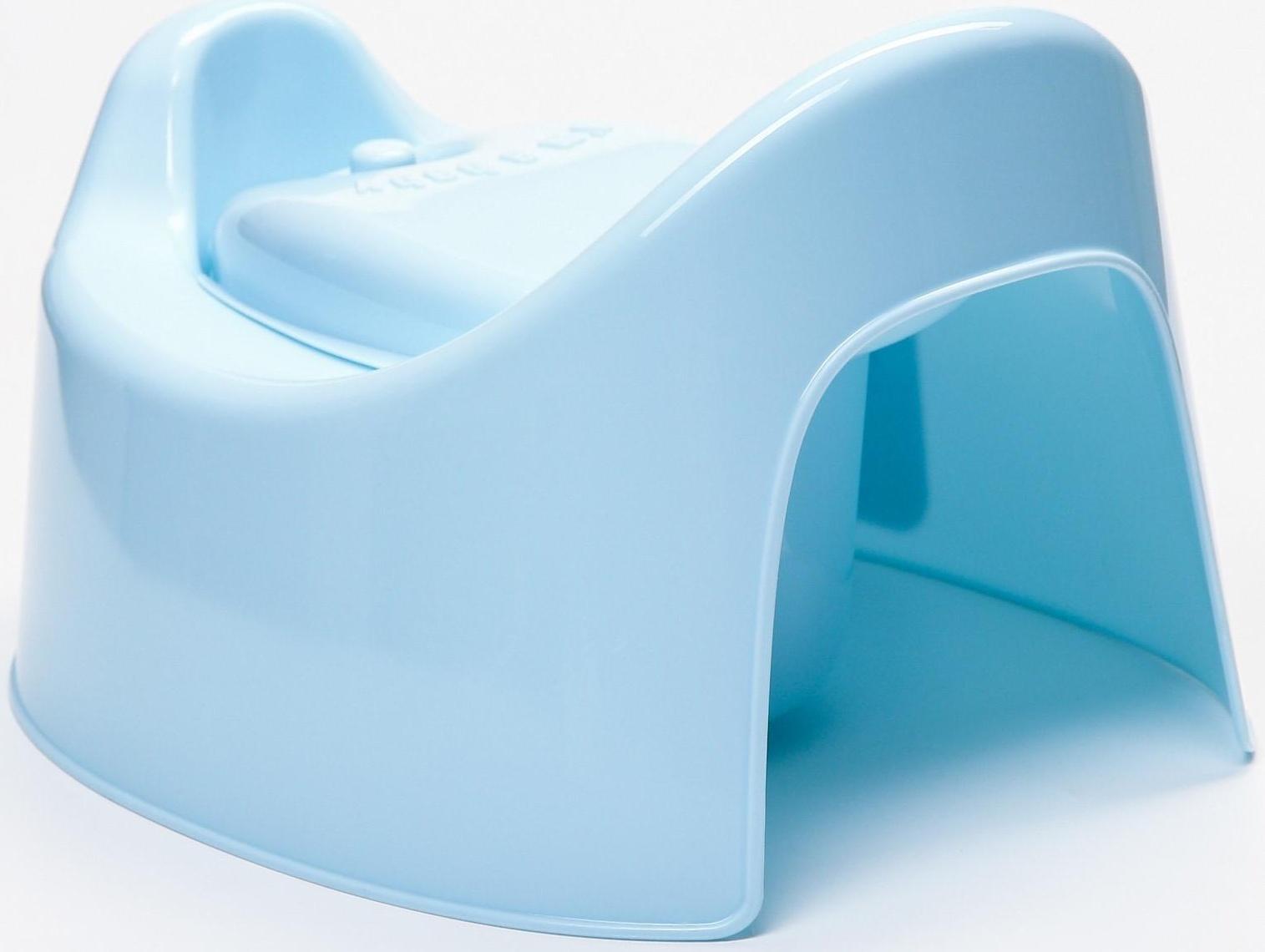 Горшок детский Follow Me с крышкой, цвет голубой пастельный