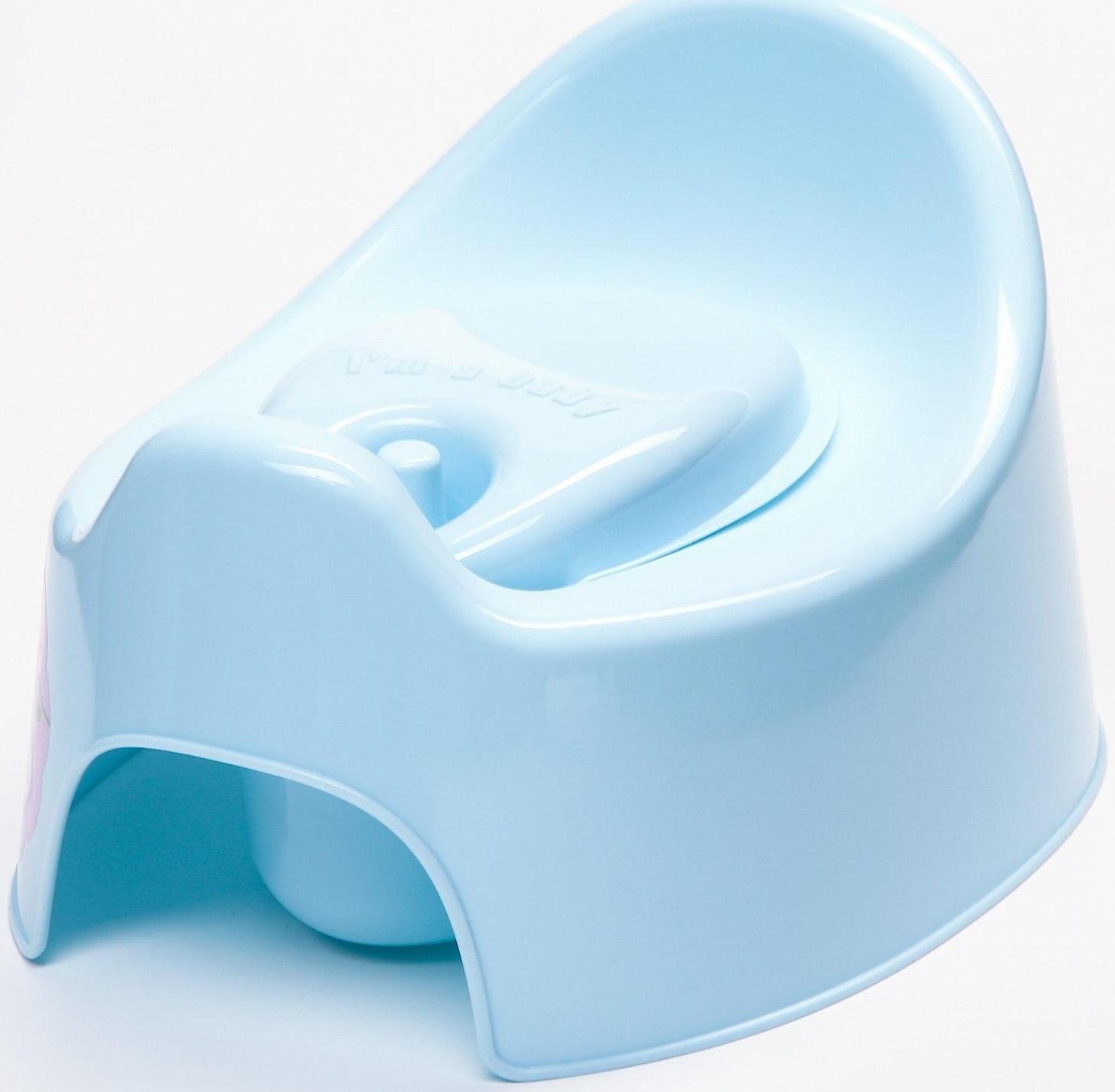 Горшок детский Follow Me с крышкой, цвет голубой пастельный