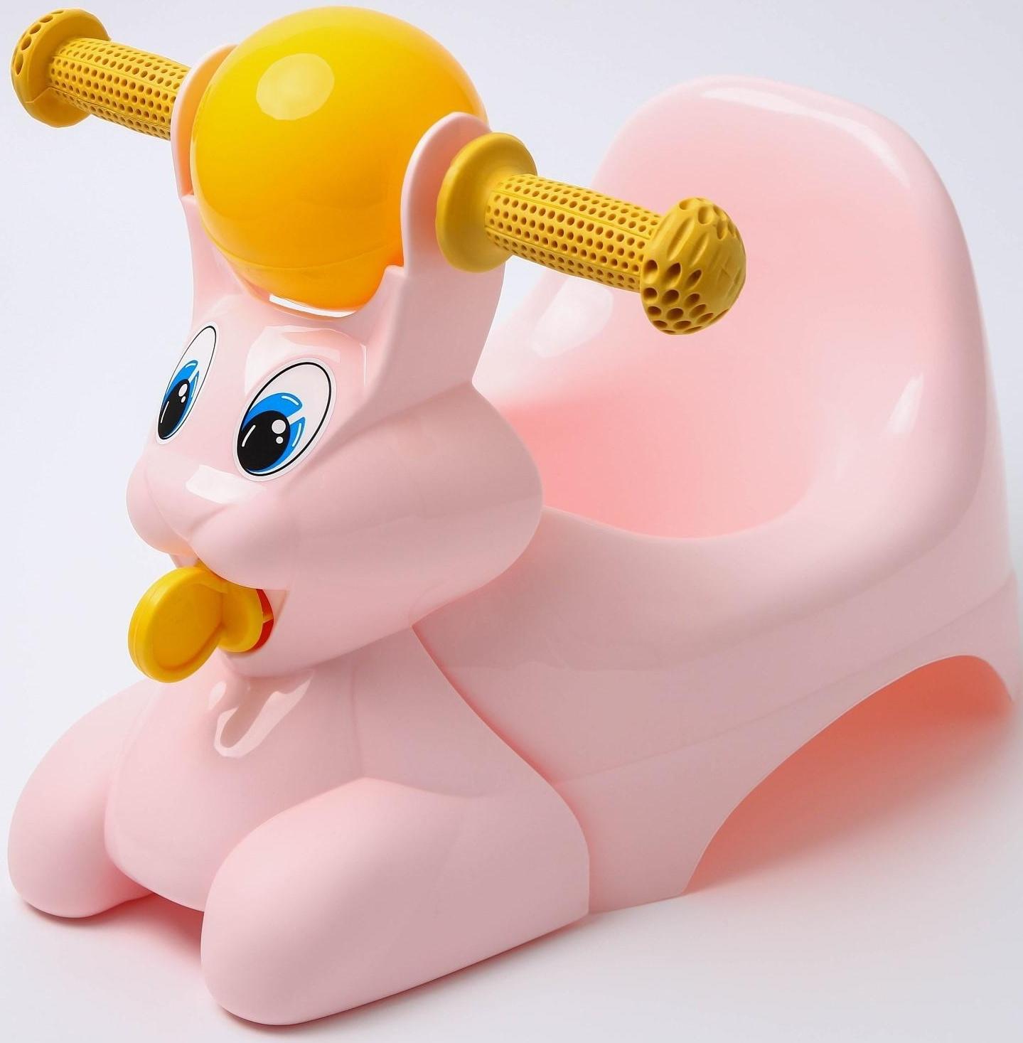 Горшок-игрушка «Зайчик», цвет розовый