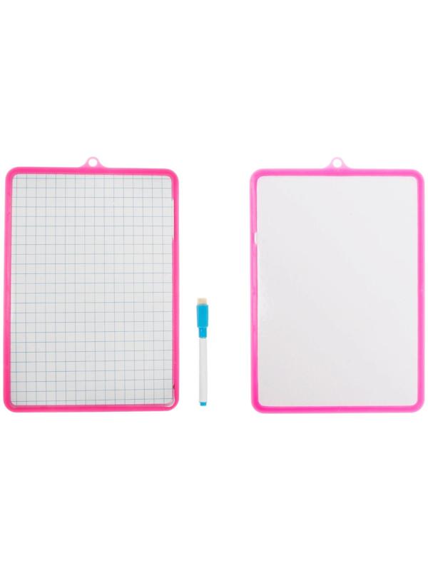 Доска для рисования двухсторонняя, с маркером-стиралкой, цвета МИКС