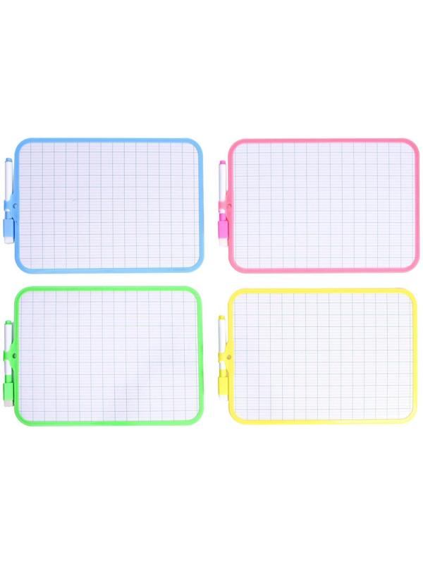 Доска для рисования двухсторонняя, с маркером-стиралкой, цвета МИКС