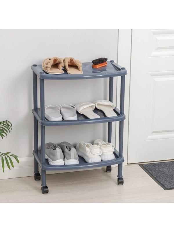 Этажерка для обуви, 3 яруса, 50×31×70 см, цвет МИКС