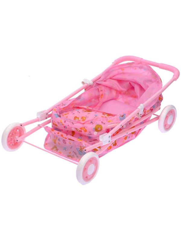 Коляска для кукол «Радуга» универсальная, с сумкой, металлический каркас, МИКС