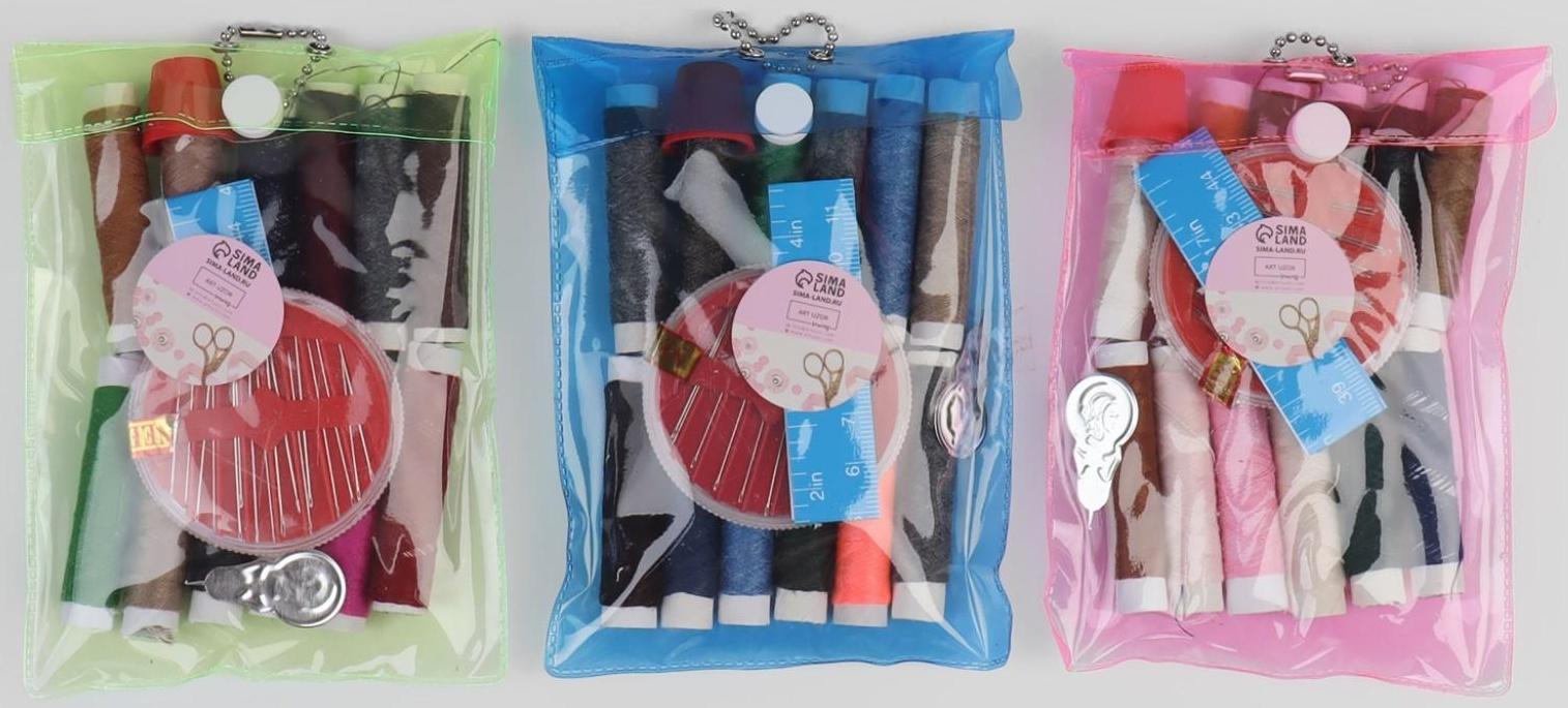 Швейный набор, 26 предметов, в чехле ПВХ, цвет МИКС