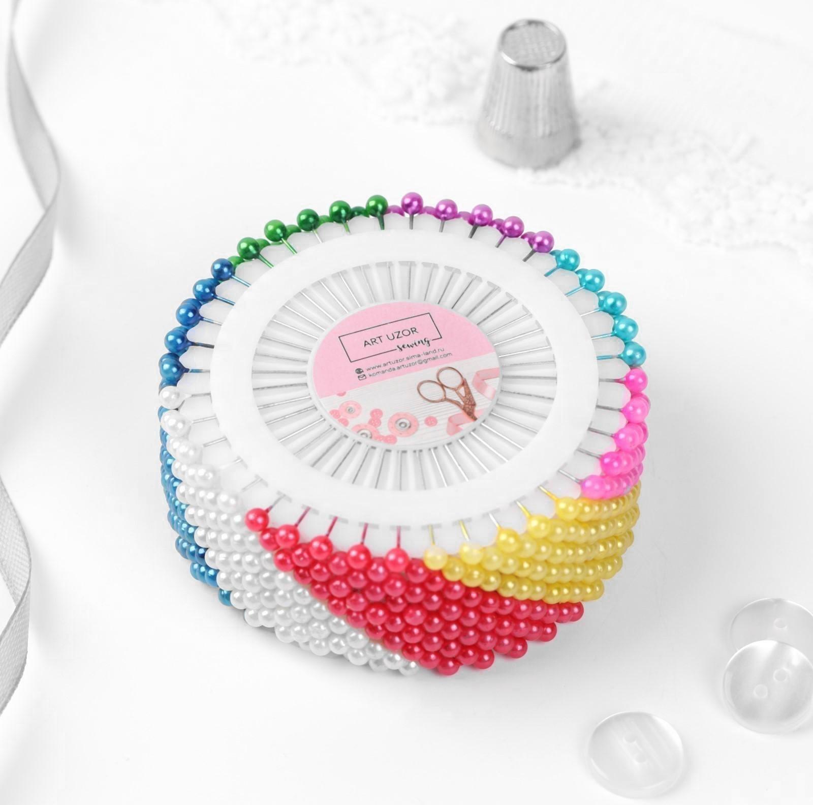 Булавки для закалывания «Ромашка», d = 8 см, 40 игл, 38 мм, цвет МИКС