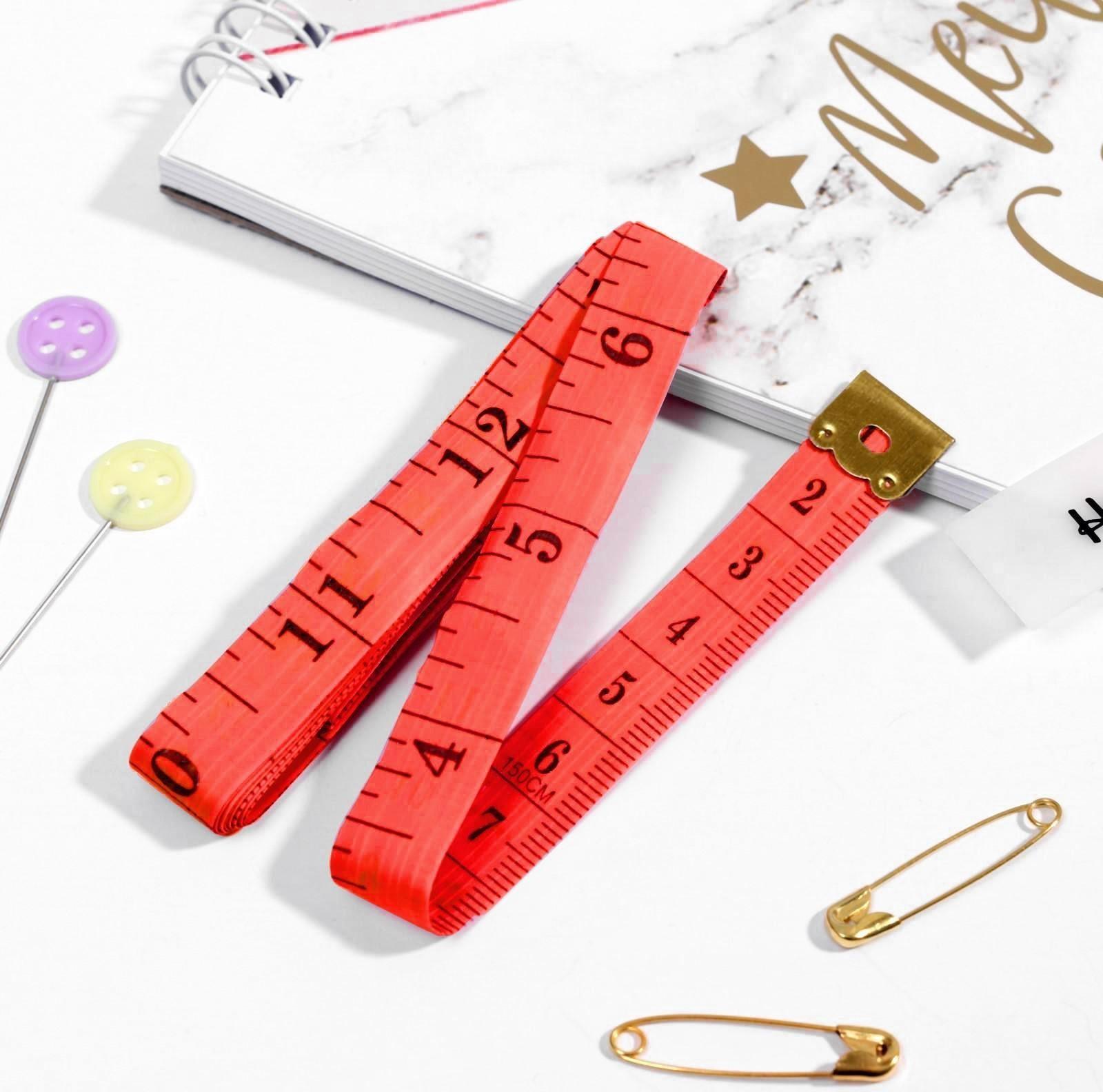 Сантиметровая лента портновская, 1,2 × 150 см (см/дюймы), цвет МИКС