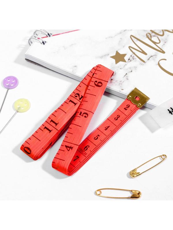 Сантиметровая лента портновская, 1,2 × 150 см (см/дюймы), цвет МИКС