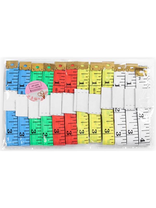 Сантиметровая лента портновская, 1,2 × 150 см (см/дюймы), цвет МИКС