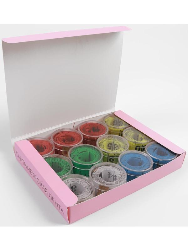 Сантиметровая лента портновская, в футляре, 1,7 × 150 см (см/дюймы), цвет МИКС