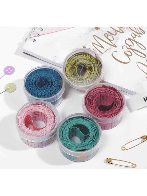 Сантиметровая лента портновская, в футляре, 1,7 × 150 см (см/дюймы), цвет МИКС