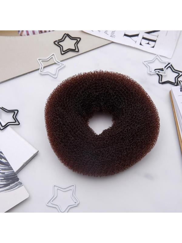 Валик-резинка для создания пучка, 4,5х10 см, коричневый