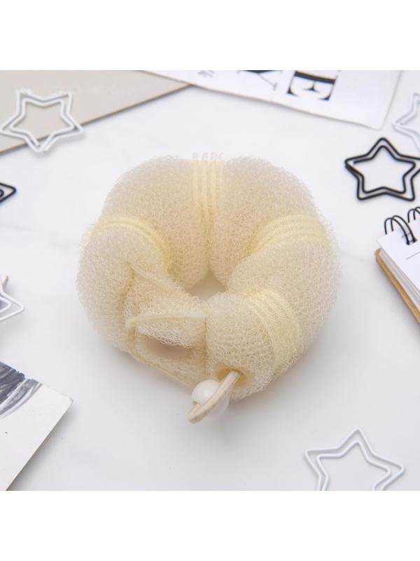 Валик с креплением и резинкой для создания пучка 4х21см, бежевый