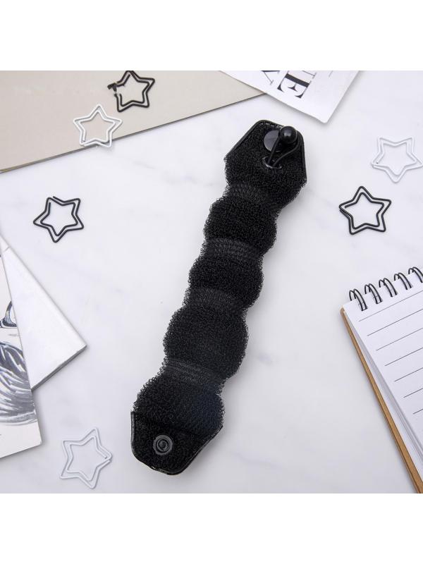 Валик с креплением и резинкой для создания пучка, 5х22,5 см, чёрный