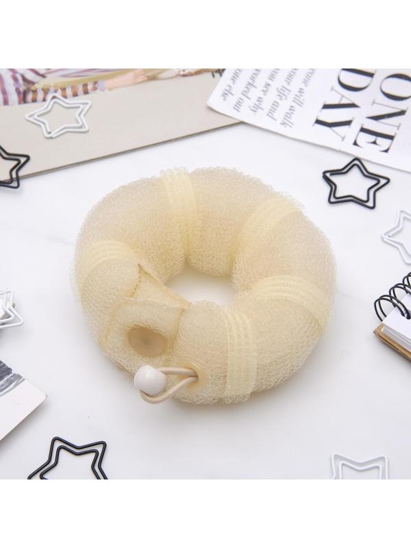 Валик с креплением и резинкой для создания пучка 5х22,5 см, бежевый