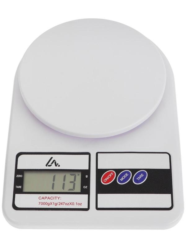 Весы кухонные Luazon LVK-704, электронные, до 7 кг, белые