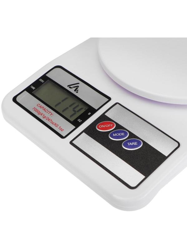 Весы кухонные Luazon LVK-704, электронные, до 7 кг, белые