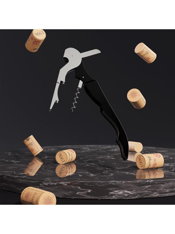 Штопор-открывашка универсальная Доляна, 12 см, цвет чёрный