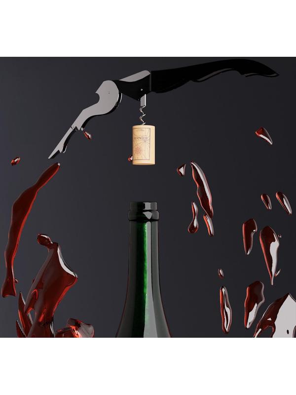 Штопор-открывашка универсальная Доляна, 12 см, цвет чёрный