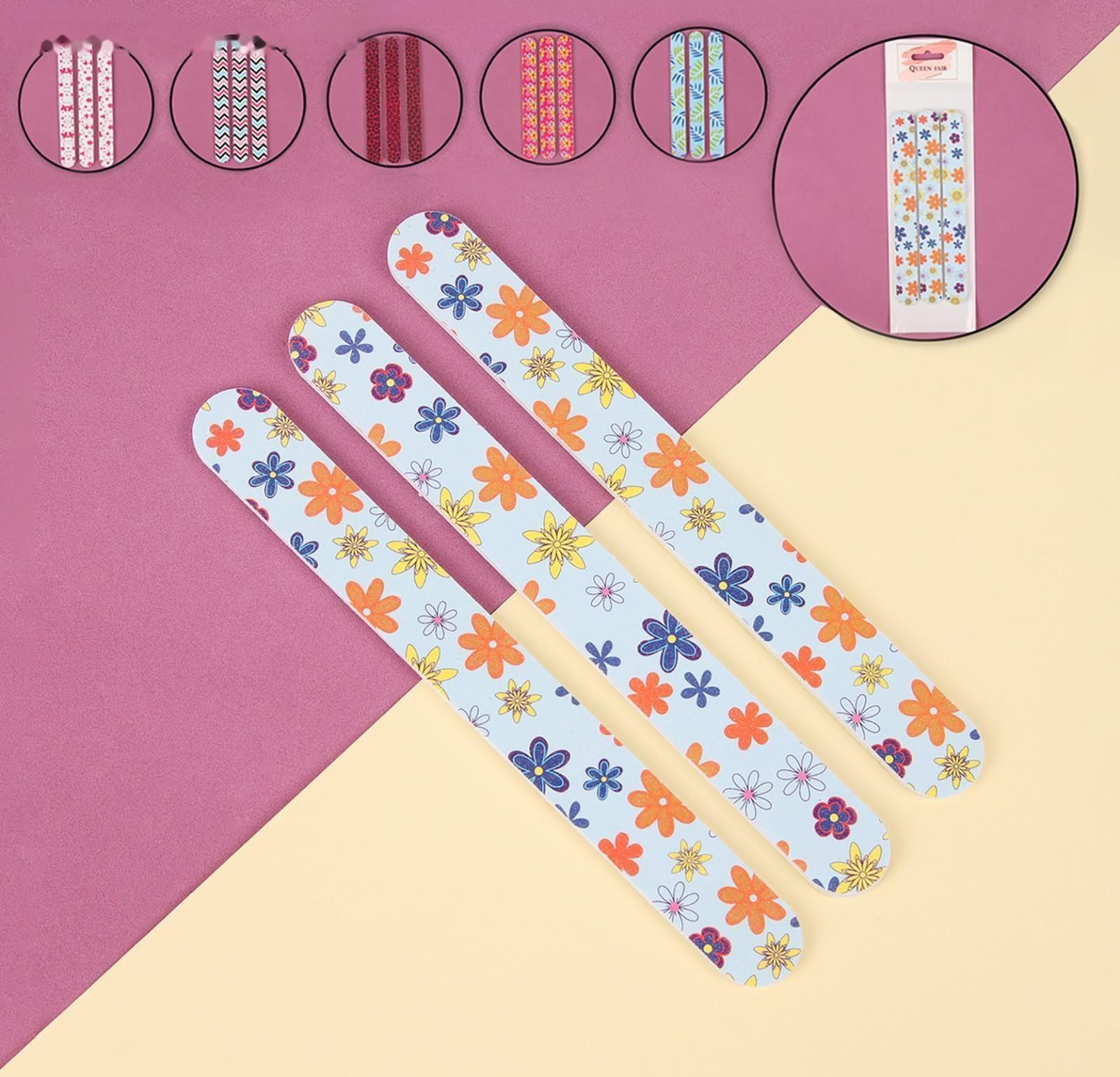 Пилки-наждаки, абразивность 240/240, 18 см, 3 шт, рисунок МИКС