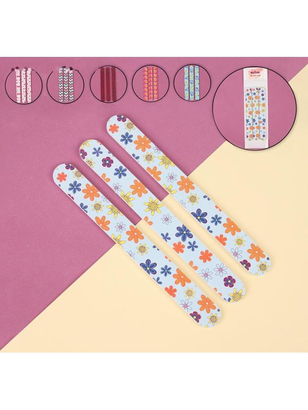 Пилки-наждаки, абразивность 240/240, 18 см, 3 шт, рисунок МИКС