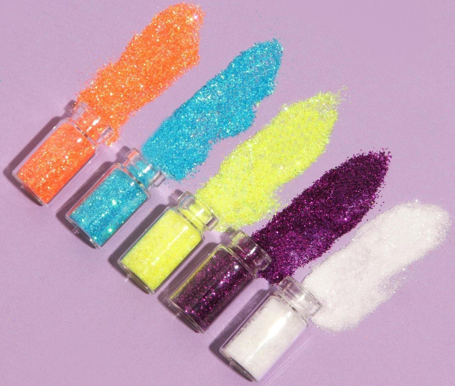 Блёстки для декора, мелкие, набор 12 бутылочек, разноцветные