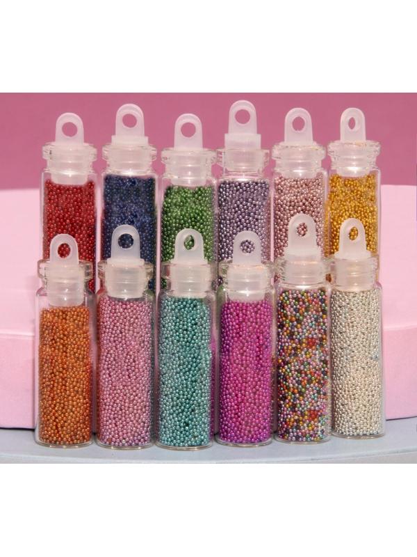 Бульонки для декора, набор 12 бутылочек, разноцветные