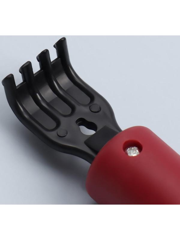 Массажёр-чесалка «Отдых», двусторонний, универсальный, 35 × 6 × 8 см, цвет красный/чёрный