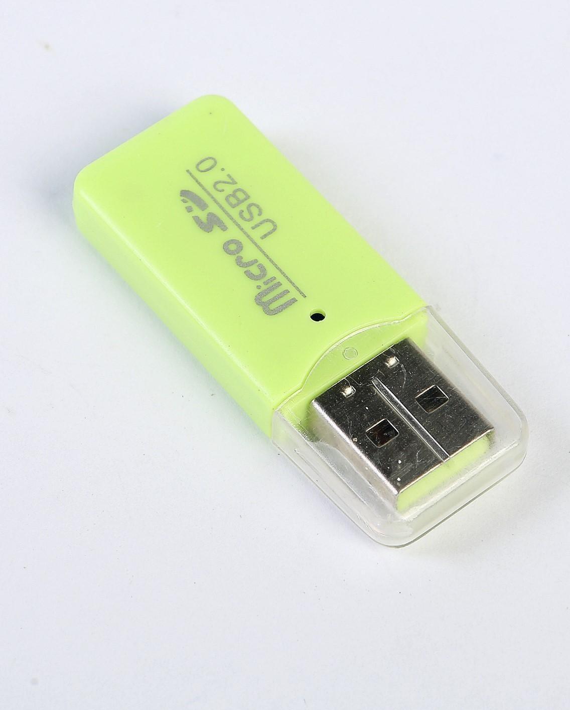 Картридер LuazON V-914 мини, для Micro-SD, USB, МИКС